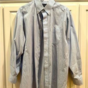 JoS A. Bank Men’s Dress Shirt, Traditional Fit, 16 1/2-33, Blue Check